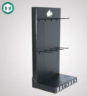 customized recyclable cardboard display shelf with hooks