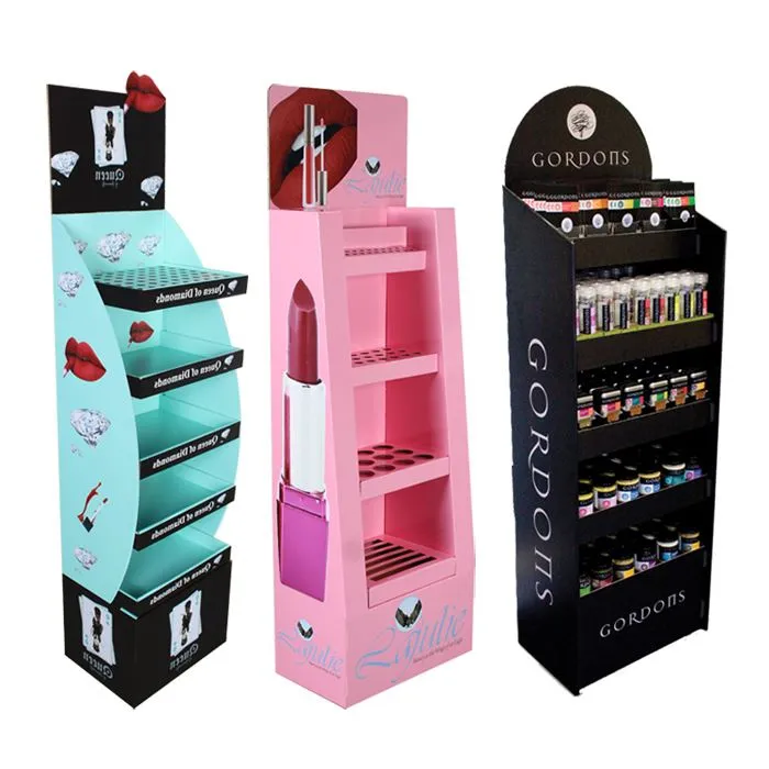 Matt Finish Makeup Display Floor Stand
