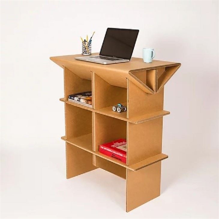 Mesa de cartón corrugado de material reciclable